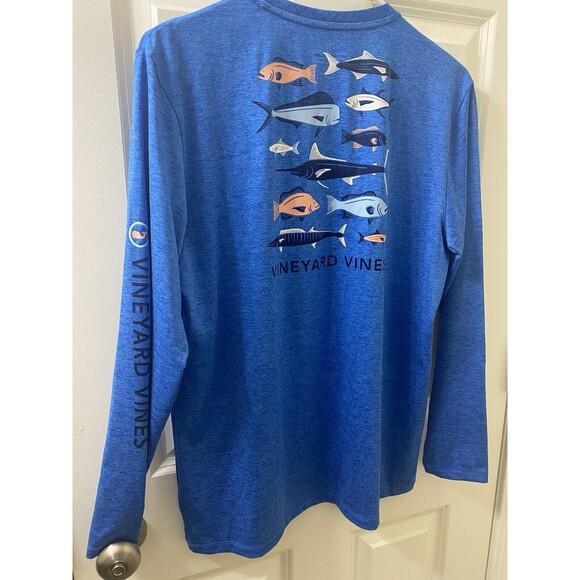 Vineyard Vines Men’s Long Sleeve Harbor Performance Graphic Tee XL Blue - Picture 6 of 10